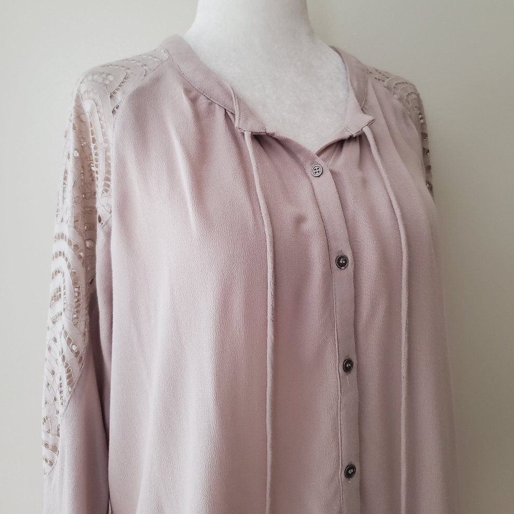 Gentle Fawn Lace Inset Button Down Blouse - Picture 3 of 16